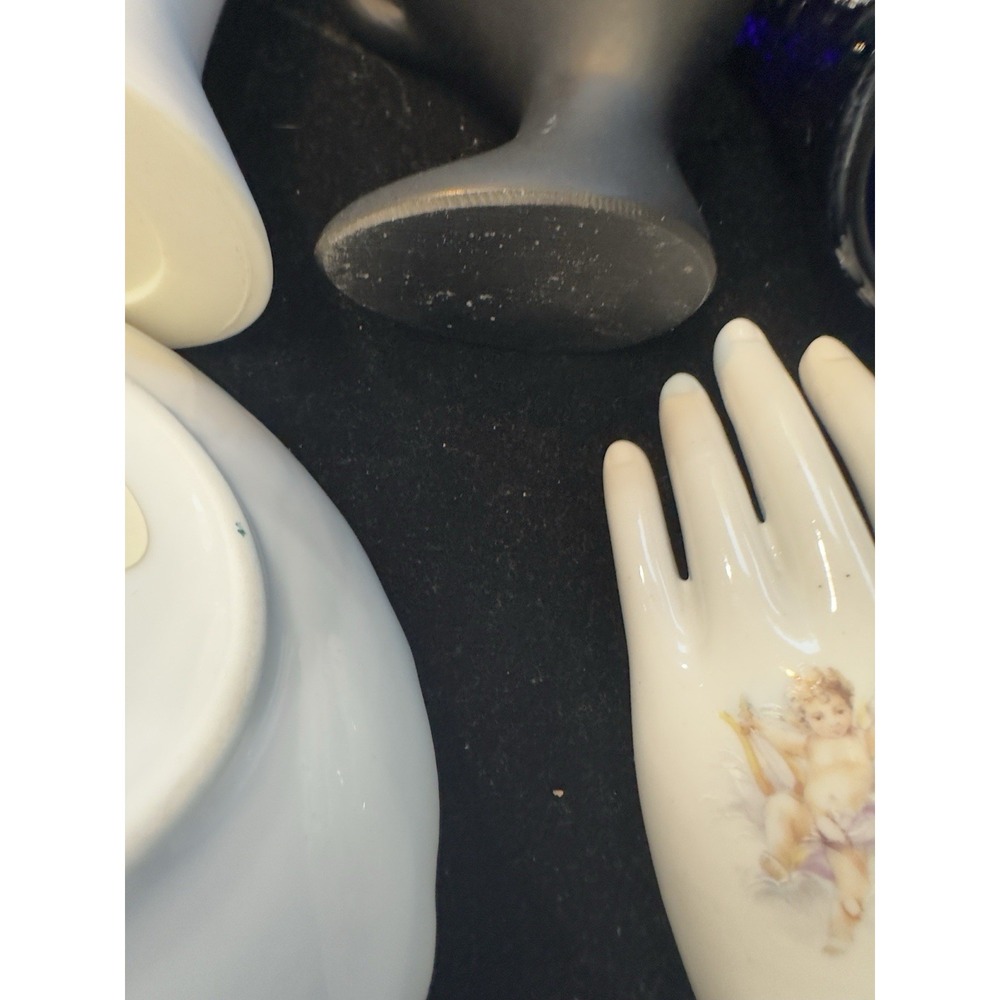 Jewelry Ring Display Hands Ceramic Porcelain Holder Lot Of 4 Mannequin - Picture 10 of 14